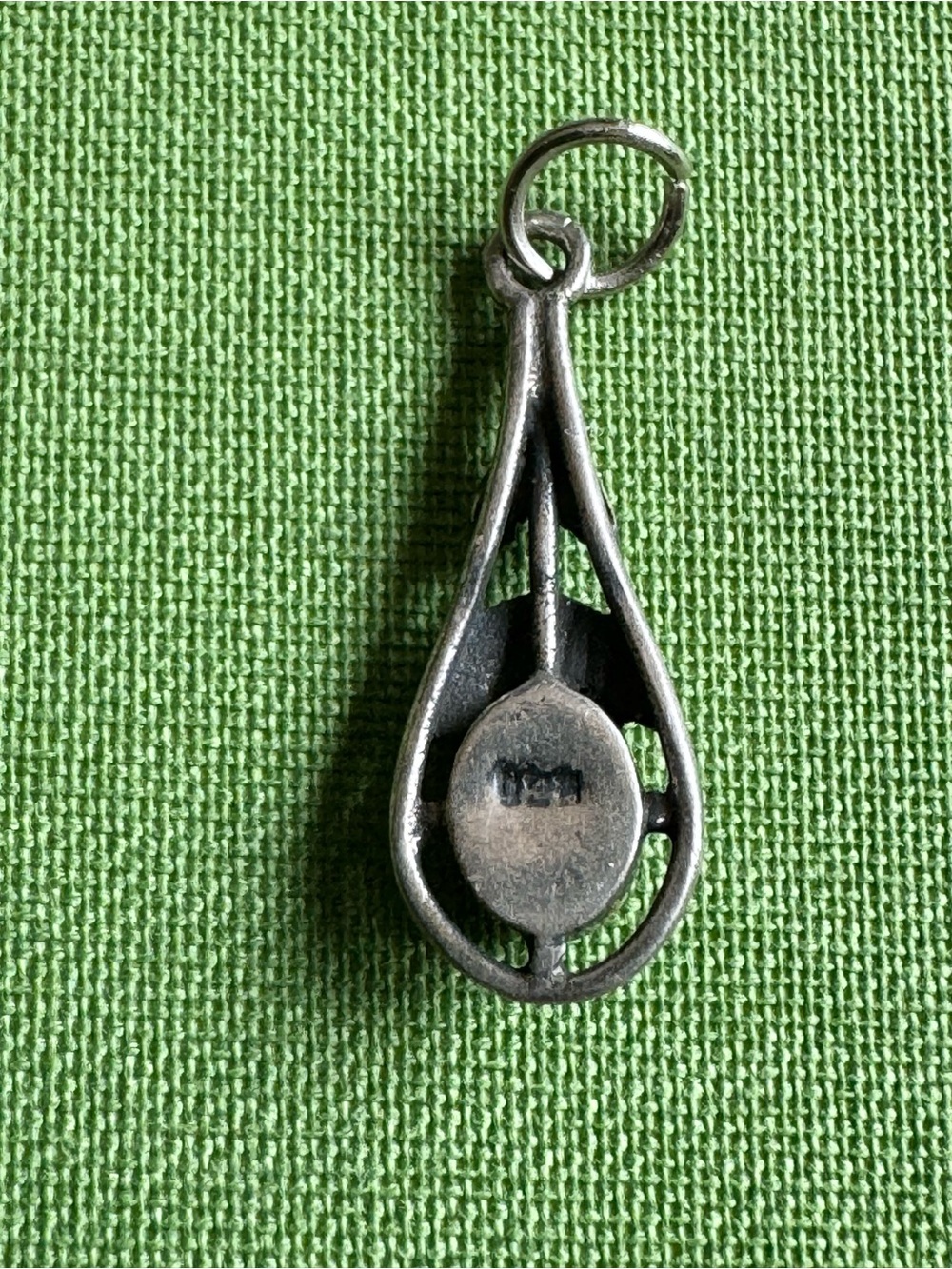 Vintage 925 Sterling Silver Mother of Pearl Teardrop Pendant Charm - Picture 3 of 3